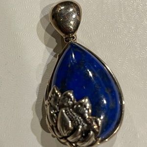 Jean Lin Sterling Silver 925 Teardrop Pendant Lapis Lazuli.